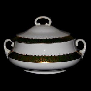Gorgeous Antique Homer Laughlin Footed Tureen | Genesee Tureen 1914